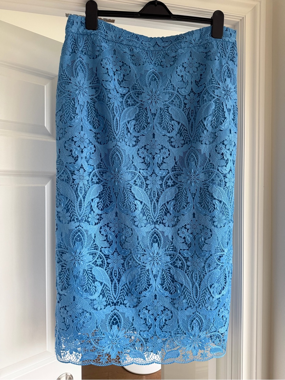 Talbots Sky Blue Lace Pencil Skirt